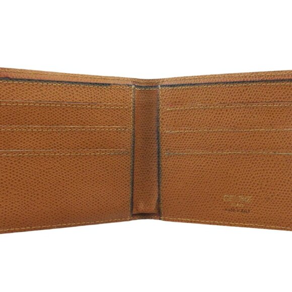 CELINE Two Folded Wallet Logo Plate Leather Authentic USED - Picture 3 of 9